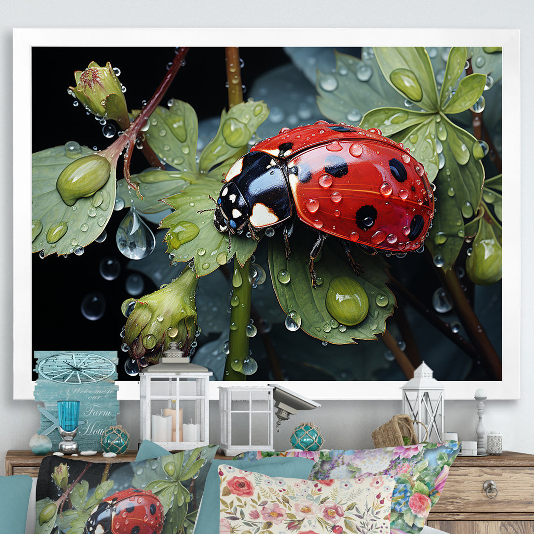Rainy Ladybugs Lullaby - Ladybug Home Decor Art