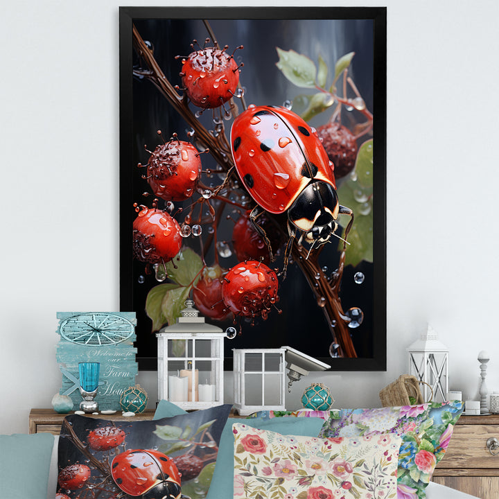 Ethereal Lady Bug Encounter - Ladybug Bedroom Wall Art