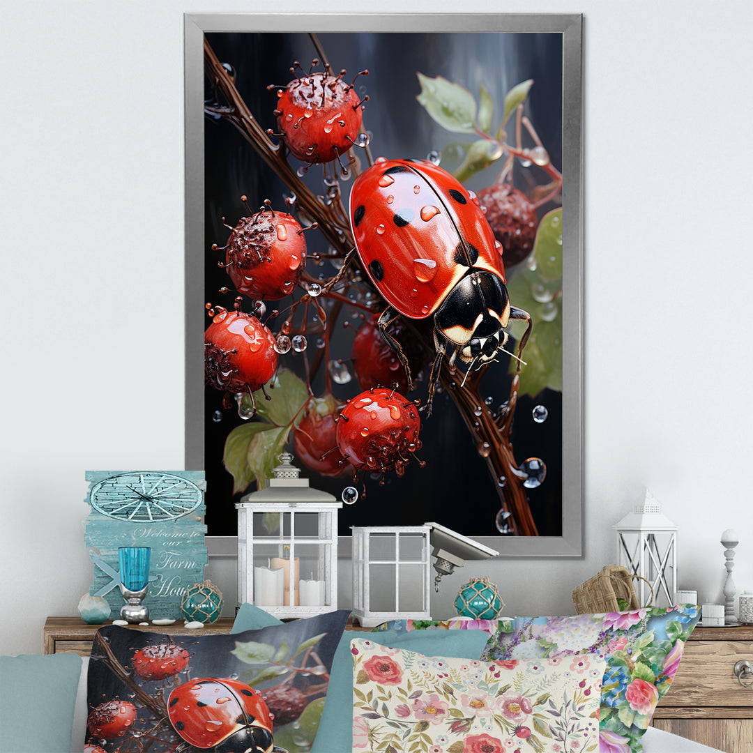Ethereal Lady Bug Encounter - Ladybug Bedroom Wall Art