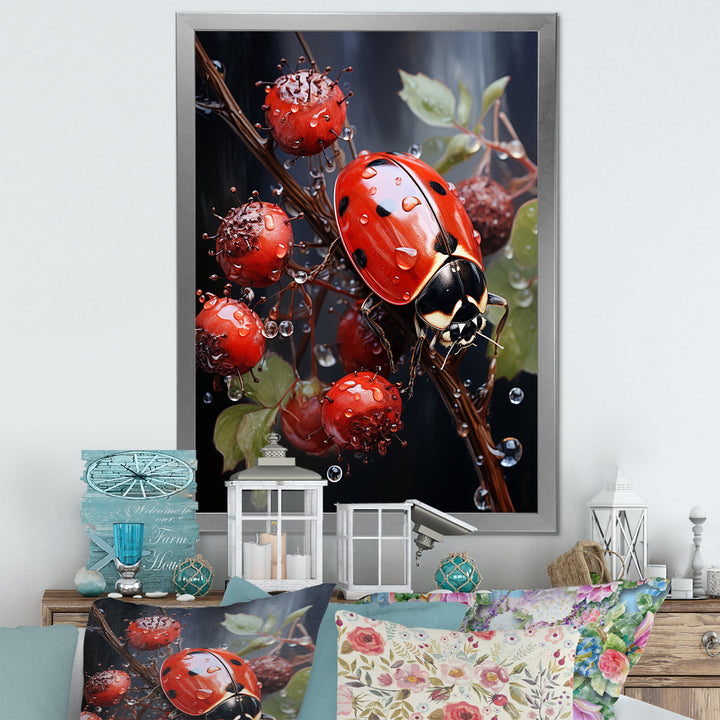 Ethereal Lady Bug Encounter - Ladybug Bedroom Wall Art
