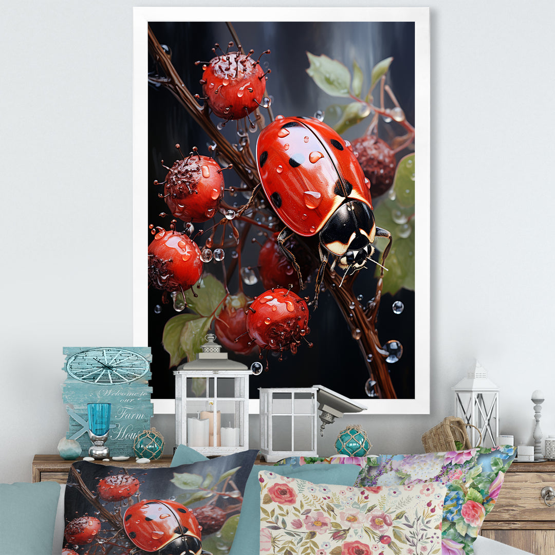 Ethereal Lady Bug Encounter - Ladybug Bedroom Wall Art