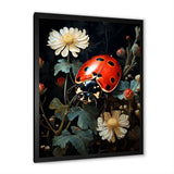 Ladybug Floral Nocturne - Ladybug Canvas Wall Art