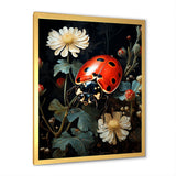 Ladybug Floral Nocturne - Ladybug Canvas Wall Art
