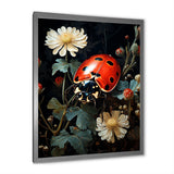 Ladybug Floral Nocturne - Ladybug Canvas Wall Art