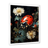 Ladybug Floral Nocturne - Ladybug Canvas Wall Art