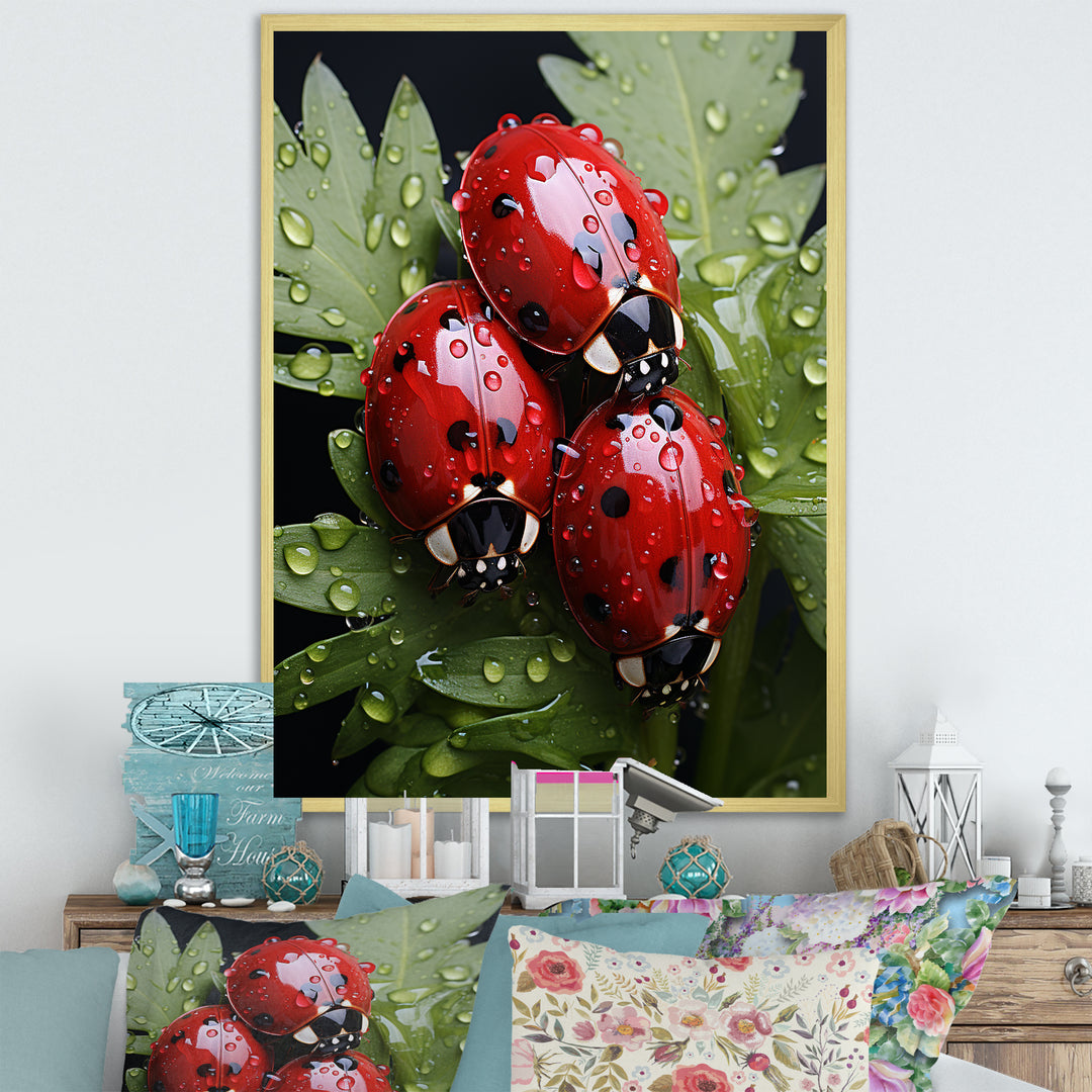 Tiny Ladybug Garden Guardians - Ladybug Canvas Wall Art