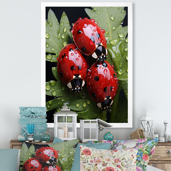 Tiny Ladybug Garden Guardians - Ladybug Canvas Wall Art