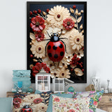 Curious Paper Mache Ladybug Garden - Ladybug Wall Decor