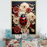 Curious Paper Mache Ladybug Garden - Ladybug Wall Decor