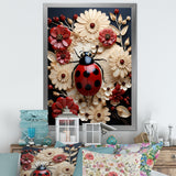 Curious Paper Mache Ladybug Garden - Ladybug Wall Decor