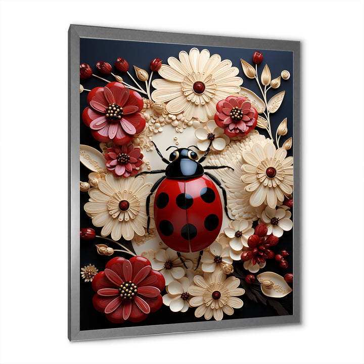 Curious Paper Mache Ladybug Garden - Ladybug Wall Decor