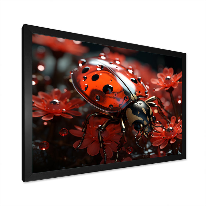 Red Floral Ladybug Metamorphosis - Ladybug Wall Art Prints