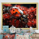 Red Floral Ladybug Metamorphosis - Ladybug Wall Art Prints