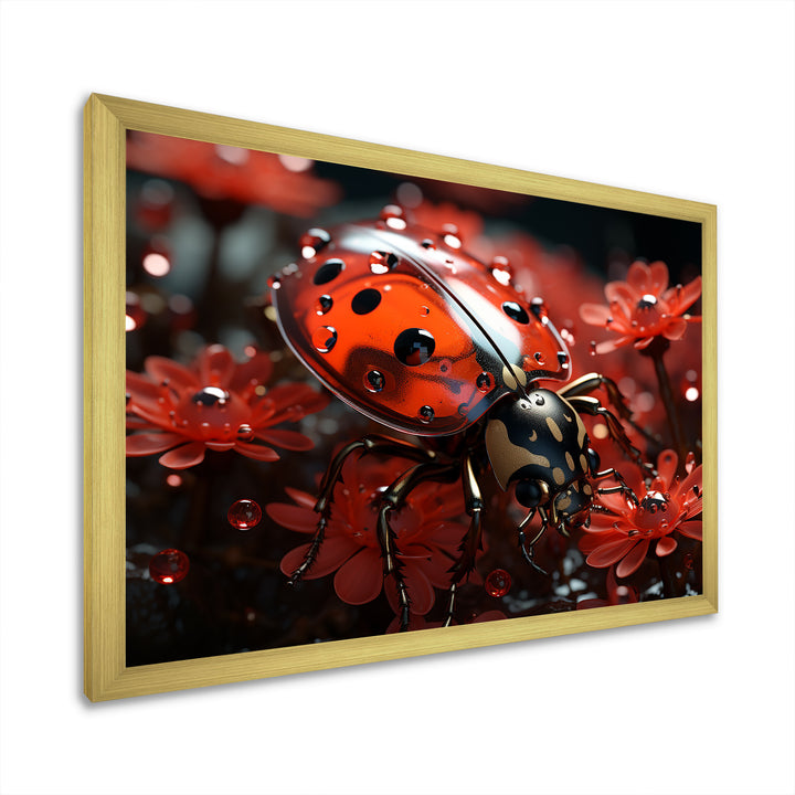Red Floral Ladybug Metamorphosis - Ladybug Wall Art Prints