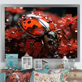 Red Floral Ladybug Metamorphosis - Ladybug Wall Art Prints