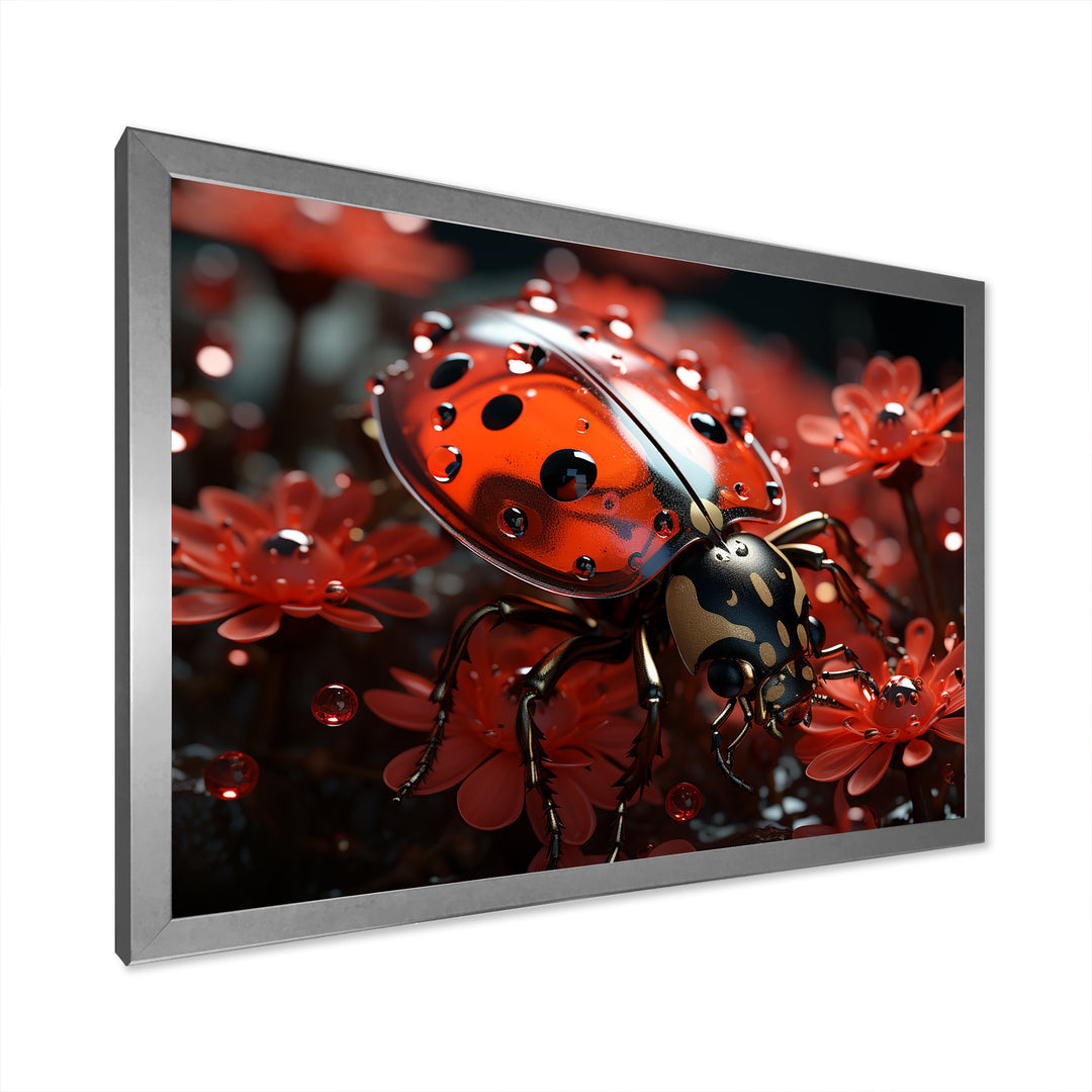 Red Floral Ladybug Metamorphosis - Ladybug Wall Art Prints