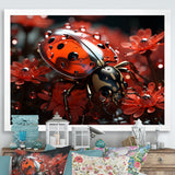 Red Floral Ladybug Metamorphosis - Ladybug Wall Art Prints