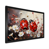 Polka Dot Lady Bug Floral Serenade - Red Ladybug Wall Art