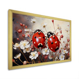 Polka Dot Lady Bug Floral Serenade - Red Ladybug Wall Art