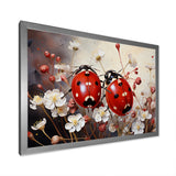 Polka Dot Lady Bug Floral Serenade - Red Ladybug Wall Art