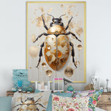 Gold Vintage Minimalism Beetle - Insects & Bugs Bedroom Wall Art