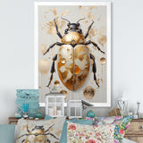Gold Vintage Minimalism Beetle - Insects & Bugs Bedroom Wall Art