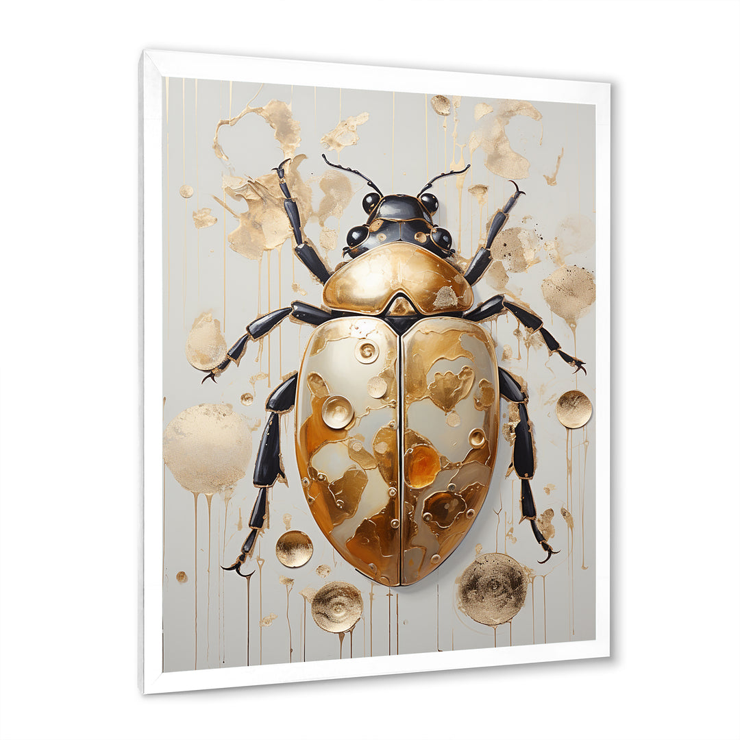 Gold Vintage Minimalism Beetle - Insects &amp; Bugs Bedroom Wall Art