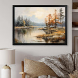 Lakeside Fall Foliage Serenity II - Landscapes Canvas Wall Art