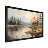 Lakeside Fall Foliage Serenity II - Landscapes Canvas Wall Art