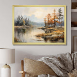 Lakeside Fall Foliage Serenity II - Landscapes Canvas Wall Art