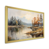 Lakeside Fall Foliage Serenity II - Landscapes Canvas Wall Art