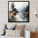 Minimalism Moody Lakehouse Overcast I - Landscapes Canvas Wall Art