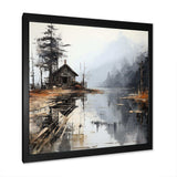 Minimalism Moody Lakehouse Overcast I - Landscapes Canvas Wall Art