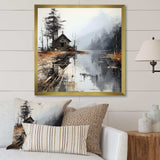 Minimalism Moody Lakehouse Overcast I - Landscapes Canvas Wall Art