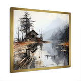 Minimalism Moody Lakehouse Overcast I - Landscapes Canvas Wall Art