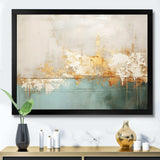 Minimalism Gold And Teal Horizon I - Abstract Canvas Wall Art