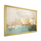 Minimalism Gold And Teal Horizon I - Abstract Canvas Wall Art