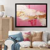 Minimalism Pink And Gold Horizon I - Abstract Canvas Wall Art