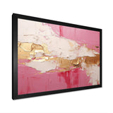 Minimalism Pink And Gold Horizon I - Abstract Canvas Wall Art