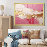 Minimalism Pink And Gold Horizon I - Abstract Canvas Wall Art