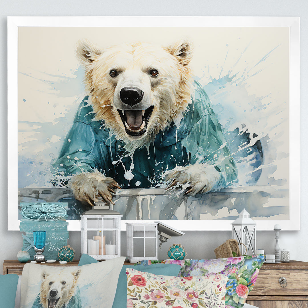 Polar Bears Snowy Portrait - Bear Wall Art Prints