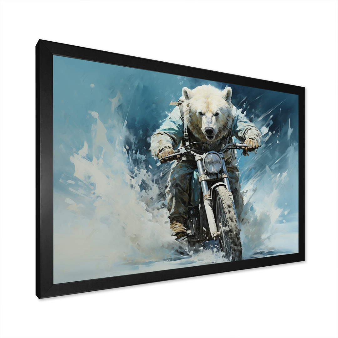 Polar Bears Snowy Ride - Bear Wall Art Prints