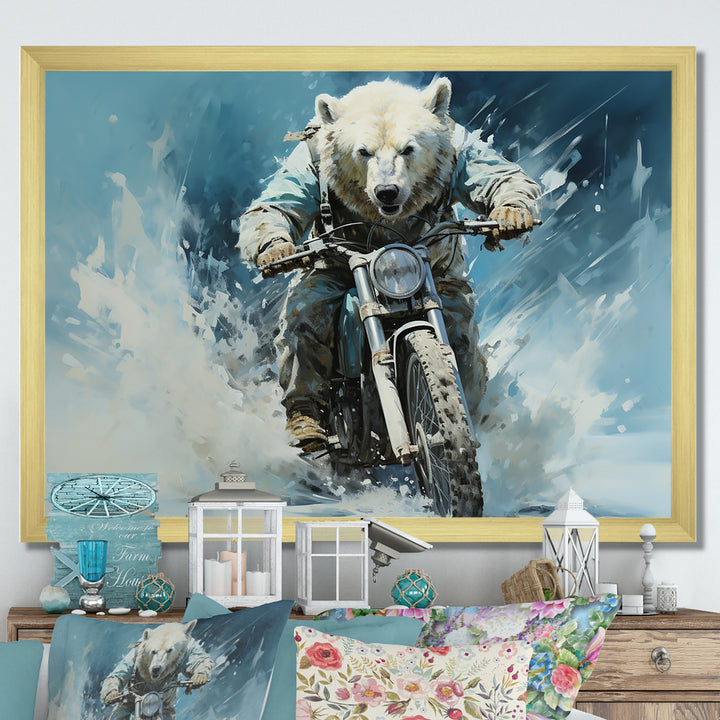 Polar Bears Snowy Ride - Bear Wall Art Prints