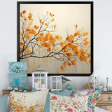 Amber Autumn Leaves - Floral Canvas Wall Art