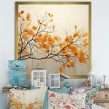 Amber Autumn Leaves - Floral Canvas Wall Art