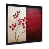 Bordeaux Bold Leaf I - Floral Canvas Wall Art