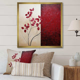 Bordeaux Bold Leaf I - Floral Canvas Wall Art