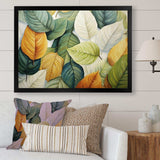 Green And Yellow Leaves Tranquility II - Floral Canvas Wall Art