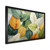 Green And Yellow Leaves Tranquility II - Floral Canvas Wall Art