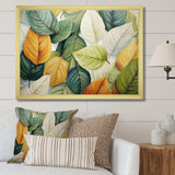 Green And Yellow Leaves Tranquility II - Floral Canvas Wall Art